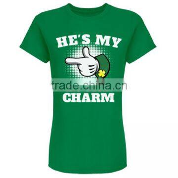 Daijun Oem Anti Wrinkle Low Price Green Fashion Design Couple t Shirts photo-3