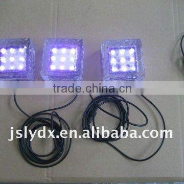 LED solar ice glass brick lightRGB with remote-controller(10*10*5cm 3 pieces per set))