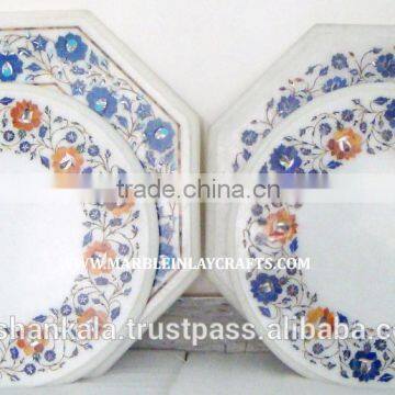 Marble Inlay Table Coffee Table Top, Handmade Decorative Table Tops