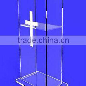 43''H*23''W*16''D organic glass church pulpit designs