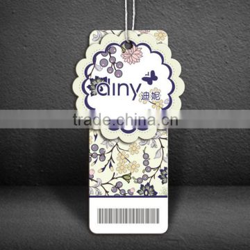 Custom design fashional paper garment hang tag for clothing