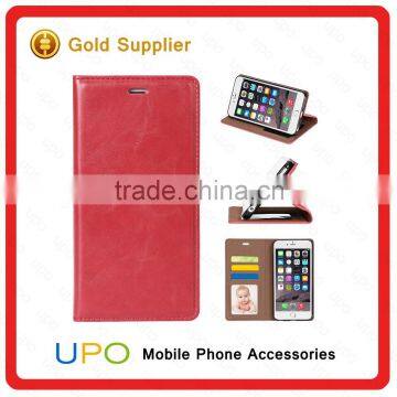 [UPO] Alibaba Supplier Bright Color Wallet Leather Phone Case, Shockproof Leather Phone Case for Iphone 6