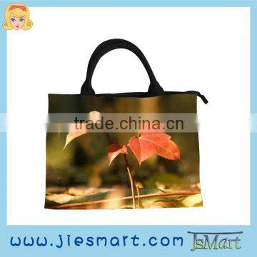 Canvas handbag custom printing MOQ free woman fashion handbag