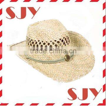 Unisex Woven Straw Cowboy Hat With Shapeable Brim photo-3