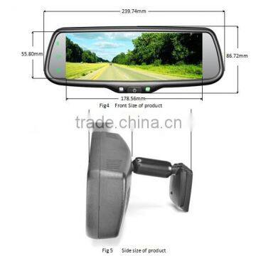 Hot selling 7.3 inch car rearview mirror monitor full screen display with Mirror Link IOS9 and android phone