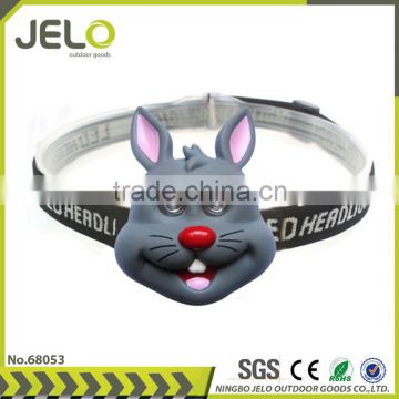 Cheaper 2LED Rabbit Headlight Camping Kids headlamp Outdoor Hiking Animal children Soft Head Torch