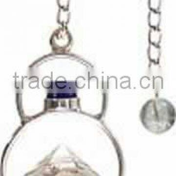 Crystal Double Point Cone with Garnet ball Pendulum