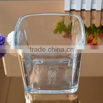 72oz Glass vase flower container square shaped