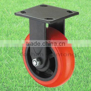 Red PU And PP Wheel Heavy Duty Fixed Industrial Caster Wheel