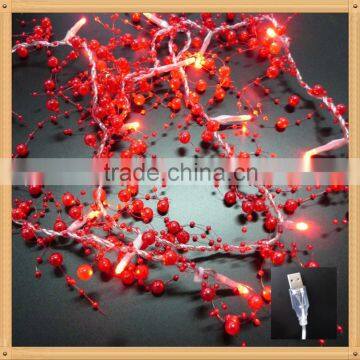 15L repeat ordered classical red color USB led string light for wedding decoration