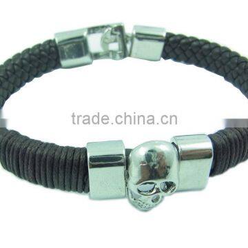 Genuine leather mens leather celtic bracelet,leather bracelets for men,mens stainless steel leather bracelet