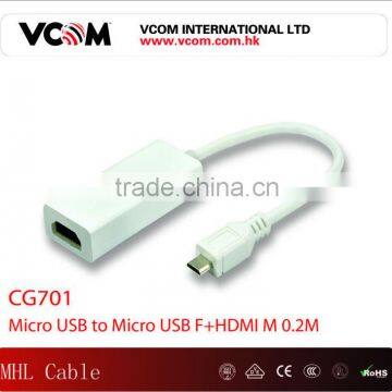 Micro USB to Micro USB F+HDMI MHL Cable For Samsung Galaxy