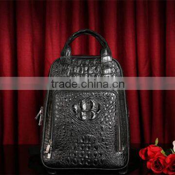 Wholesale Crocodile Skin Leather Shoulder Bag Custom Laptop Backpack