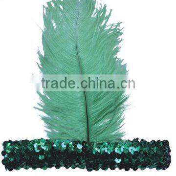 Feather Flapper Headband -greencolor