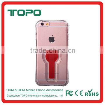 360 Degree Round Plastic Bracket Transparent Tpu Back Cover Cell Phone Accessory Case For Apple Iphone 6 6S Plus photo-4