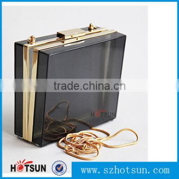 Elegant Black and transparent Acrylic box clutch