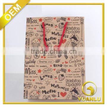 Custom Fashion Brown Kraft Paper Bags Printed Handbags for Shoes or Clothing