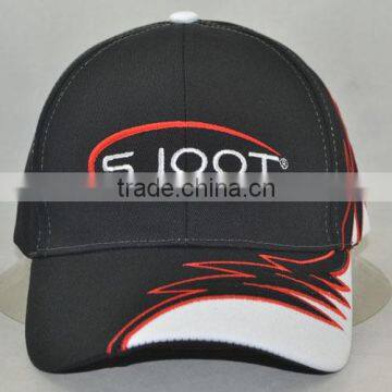 Guangzhou hat factory professional custom 6 panel / 100% cotton / / embroidery logo/brim gear shape/baseball cap