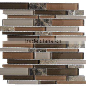 broken joint glass stone mosaic wall tile strip