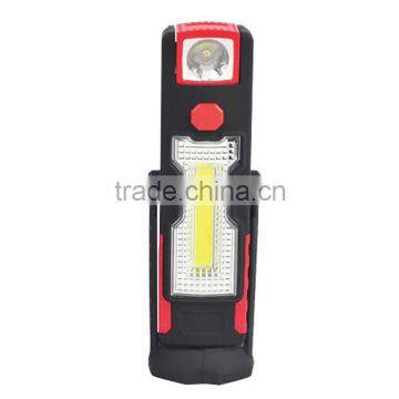 High lumens 360 & 270 degree rotate bracket 3W COB+2pcs 1W LED AAA working light magnet and hook work led light