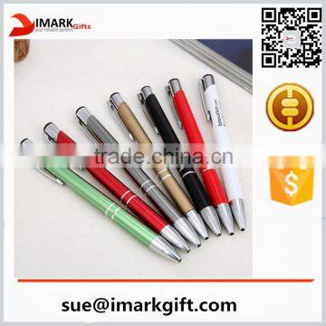 2016 popular customized logo aluminum metal ball pen