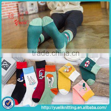 2015 Japanese sexy cotton girl knee high printed cute socks, socks for girl