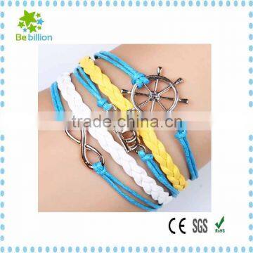 Promotional Elegant Infinity Bracelet Double Wing Bracelet ,silver&gold Plated Wax Infinity Bracelet as Gift photo-2