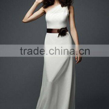 ZZ109 Cheap Long Fashion White Bridesmaid Dress