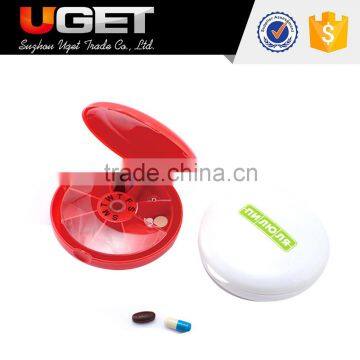 2016 promotion customized portable wholesale round plastic pill box