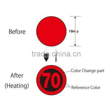 Reversible digital temperature indicator label for multiple use (1Level)