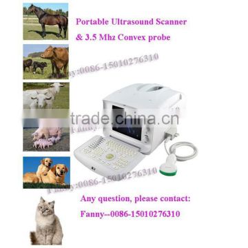 CE approved Portable Veterinary Portable B Diagnostic Ultrasound System with 3.5Mhz multi-frequency convex probe RUS-6000V