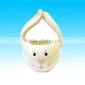 Ceramic Easter Bunny Basket Table Decoration