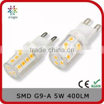 G9 400lm 5w replacement 40w epistar chip bulb for Canada