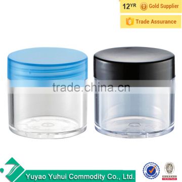 30ml plastic jars with black smooth top and side caps