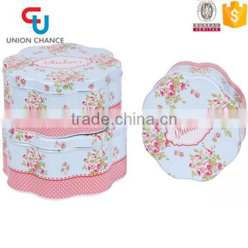 Multi-Purpose Flower Shape 3PCS Storage Tin Box Set