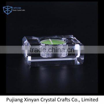 Factory supplier newest transparent rectangular crystal tealight candle holder