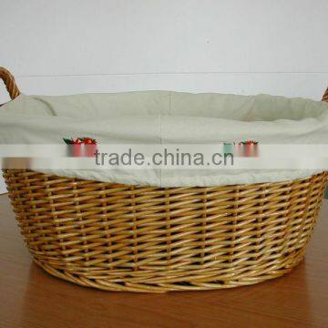 handmade wicker food basket for bread ,cheese with lining