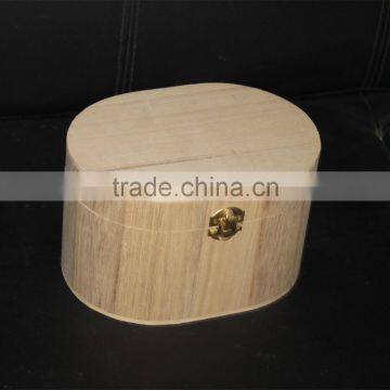 2017 Wonderful Quality Special Oval Book Shape Decorative Customized Unfinished Wooden Box With Lock photo-3