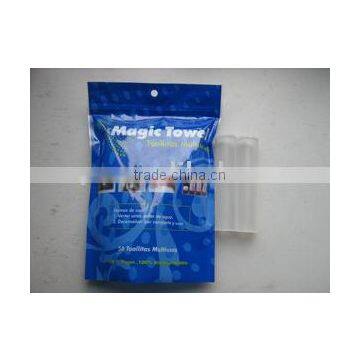 2015 Super Magic Coin Compressed Tablet Facial Tissue Paper with Bag and Tube Packing