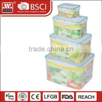 Plastic Square Food Container (2L) BPA Free/Haixing Plastic