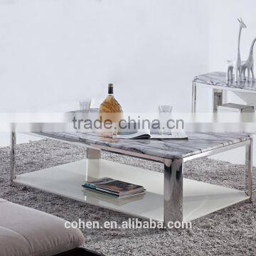 European Design Modern Mdf Stainless Steel Marble Top Center Table B2195 photo-3