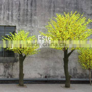 Atificial Golden Peach Blossom Flower Tree for Home Decoration Fiberglass Trunk photo-2