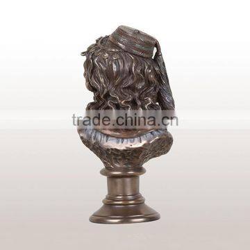 Imitation Bronze Color Resin Female Bust Sculpture for Home Decoration photo-3