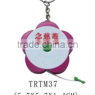 Hot sale flower shape tape measure key chain