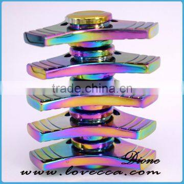 Alloy Metal Fidget Spinner Tri-spinner Rainbow Colorful EDC Finger Gyro Spinner Toys