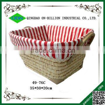 Hand Woven Matural Material Maize Box for Storage With Handles photo-2