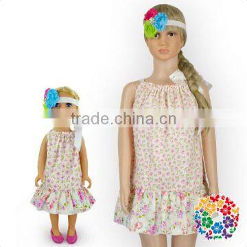 Cute Baby Girls 18 Inch Doll Clothes Summer Floral Cotton Candy Dress for Dolls photo-5
