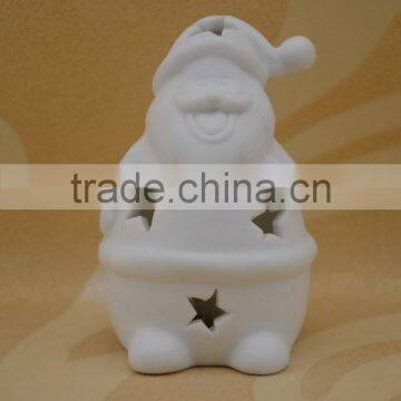 Santa Claus Shape Ceramic Christmas Figurine With LED Light for Porcelain Fire photo-5