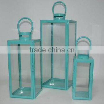 Set of 3 antique spring decoration metal candle lantern