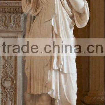 Ancient Greek Artemis of Gabii white marble statue